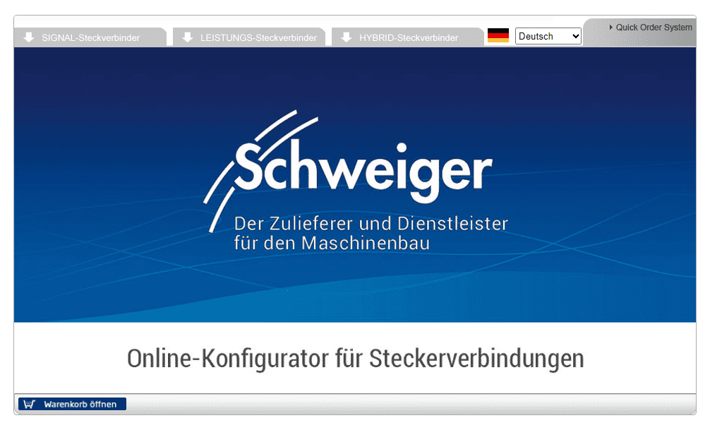 "Schweiger Intercontec Stecker-Konfigurator"